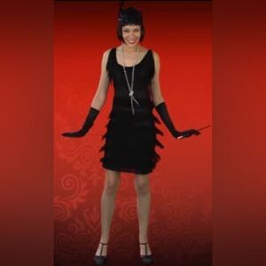 Black Flapper Fringe Halloween Costume